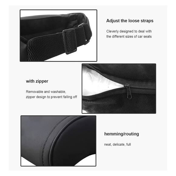 2 pieces Tesla Cushion Neck Headrest Premium Detachable Support Black & Red NEW - Picture 6 of 7